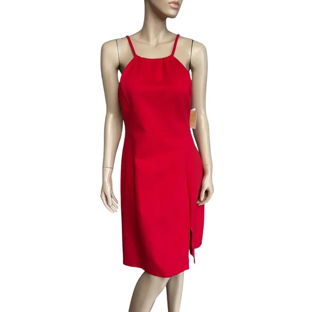 New Harper & Lemon Red Bodycon Dress Size Large Sleeveless Zipper Back Closure - Picture 1 of 11